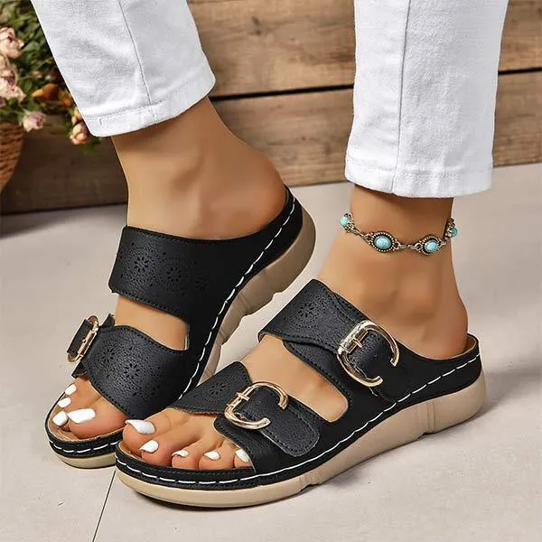 Women's Wedge Heel Casual Slide Sandals 86185996C