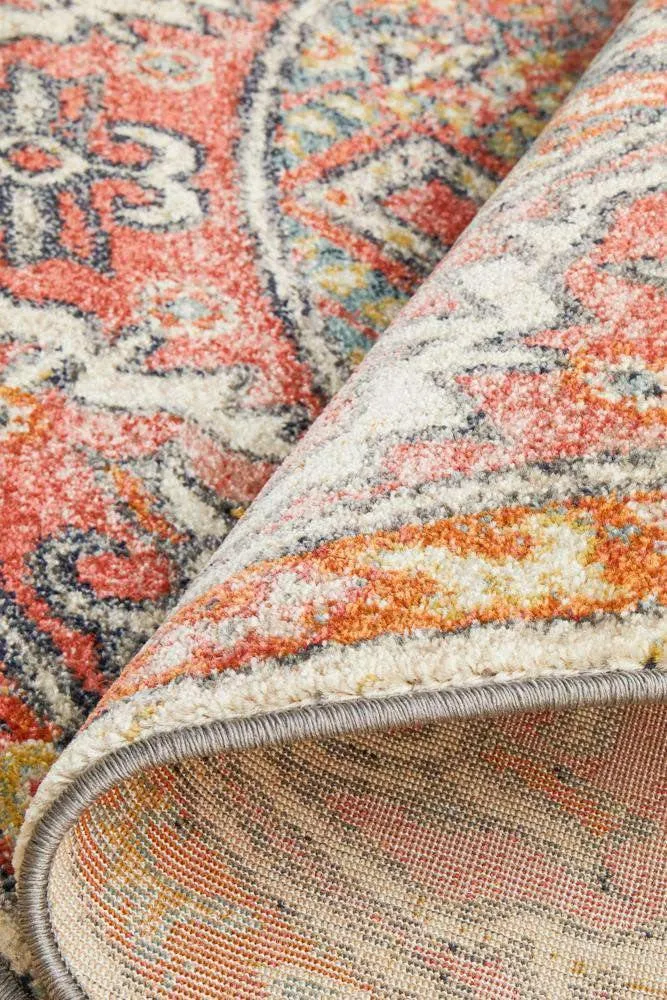 Zora Red Tribal Round Rug