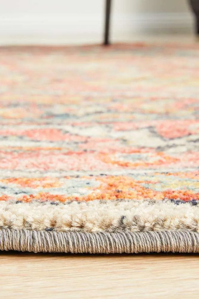 Zora Red Tribal Round Rug
